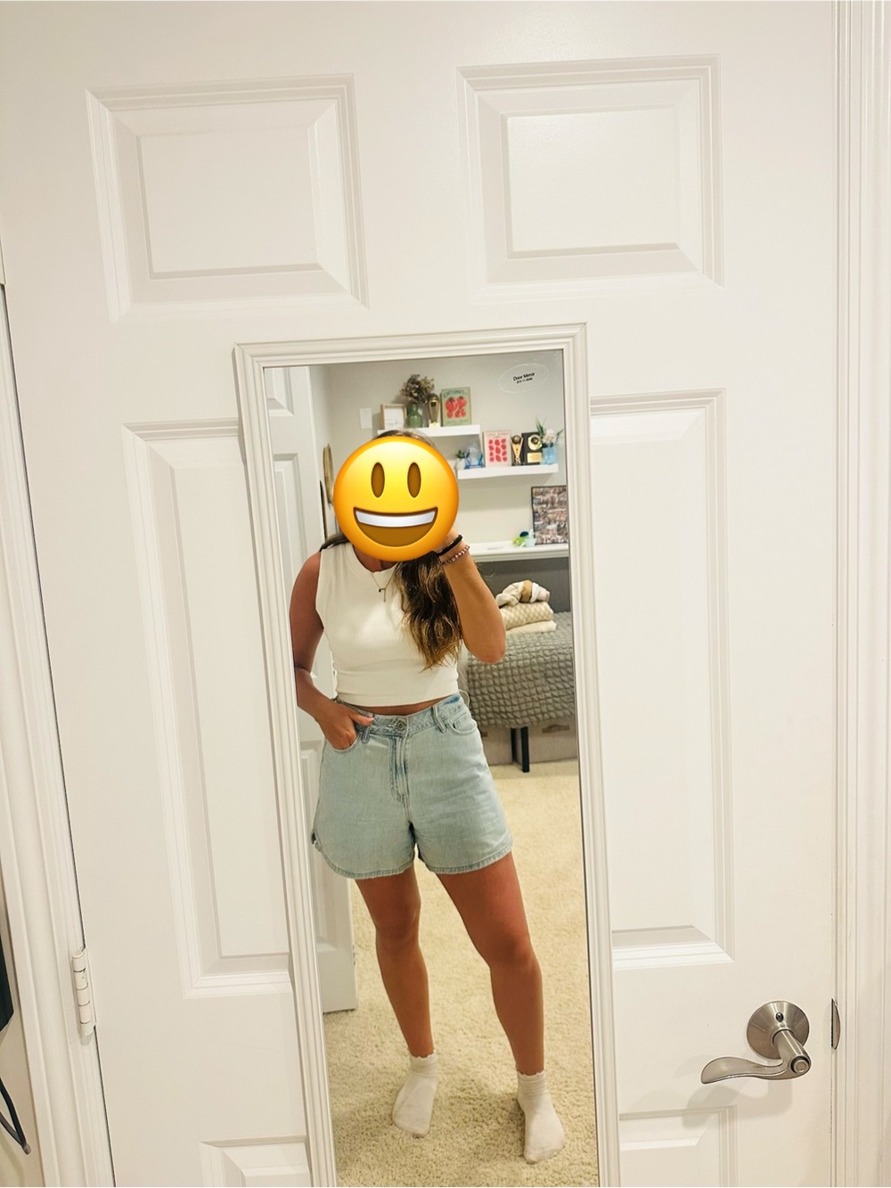 Hollister Light Blue High-Rise Denim Shorts